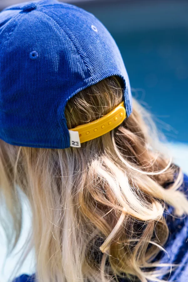Casquette adulte velours bleu 23 degrés – Image 2