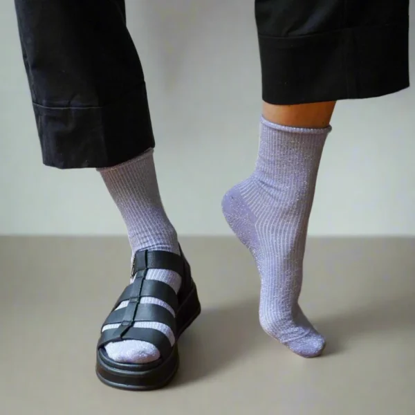 Chaussettes lurex lilas – Image 3