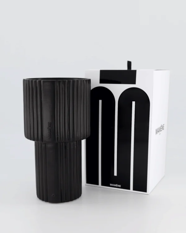 Lampe bougie Simone noir d’encre Mamène – Image 2