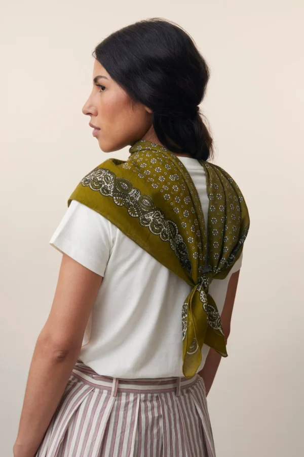 Foulard Khaki/Blanc Moismont – Image 2