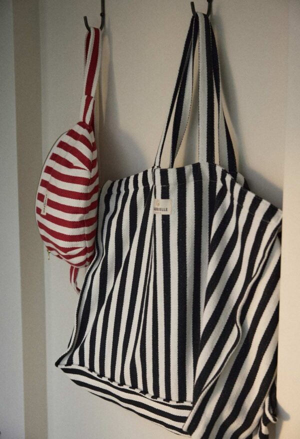 Sac week-end rayures noires Gabrielle Paris – Image 3