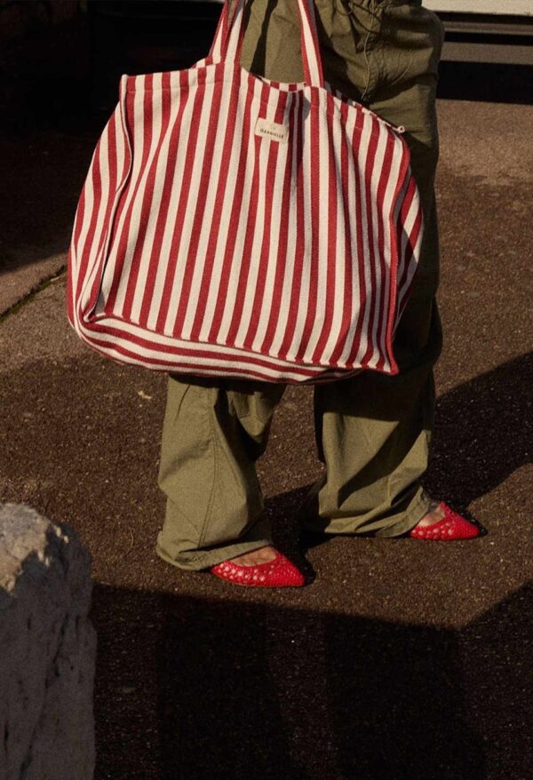 Sac week-end rayures rouges Gabrielle Paris – Image 3