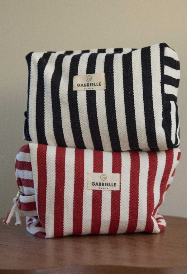 Trousse de toilette rayures noires Gabrielle Paris – Image 3