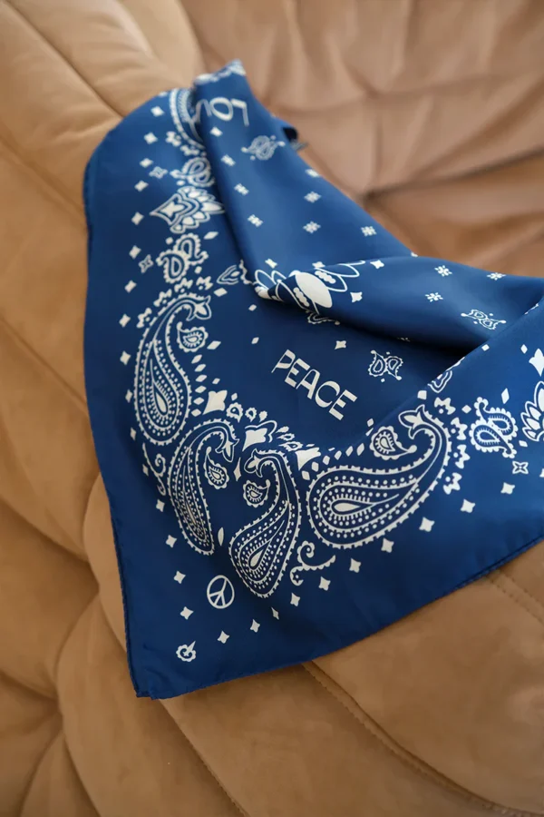 Bandana soie navy antique Antan – Image 3