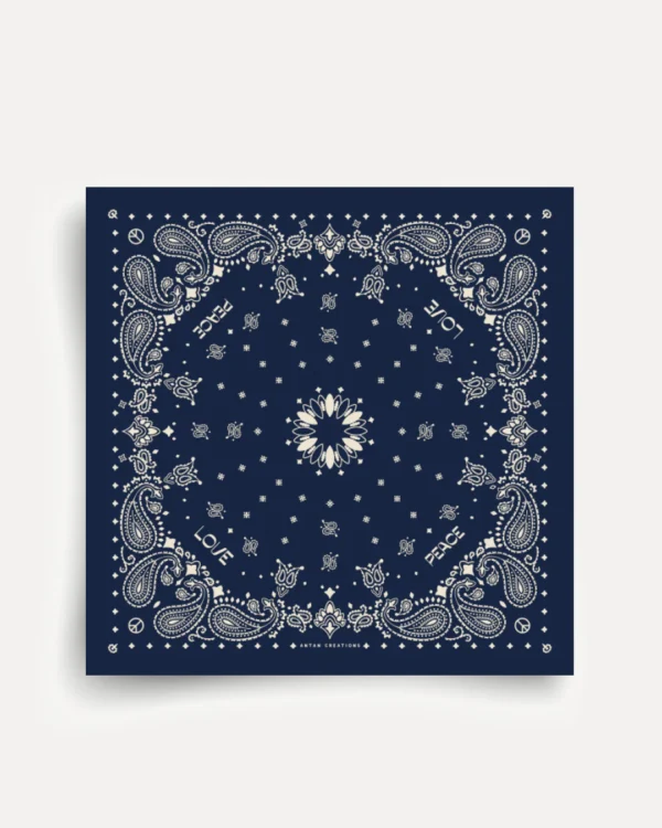 Bandana soie navy antique Antan – Image 4