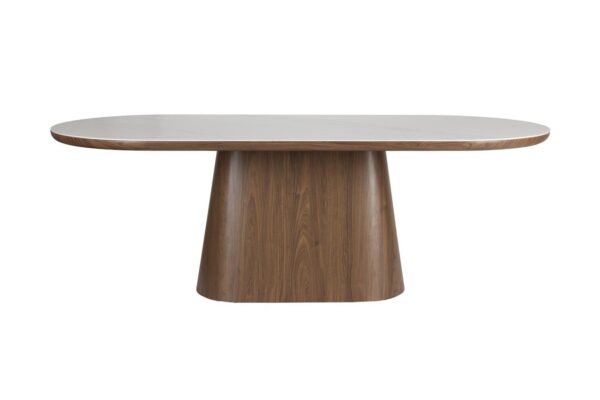 Table céramique & noyer ovale – Image 2