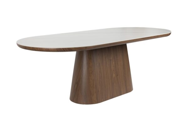 Table céramique & noyer ovale