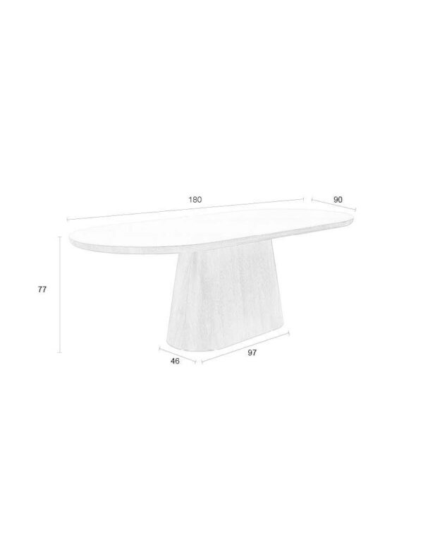 Table céramique & noyer ovale – Image 5