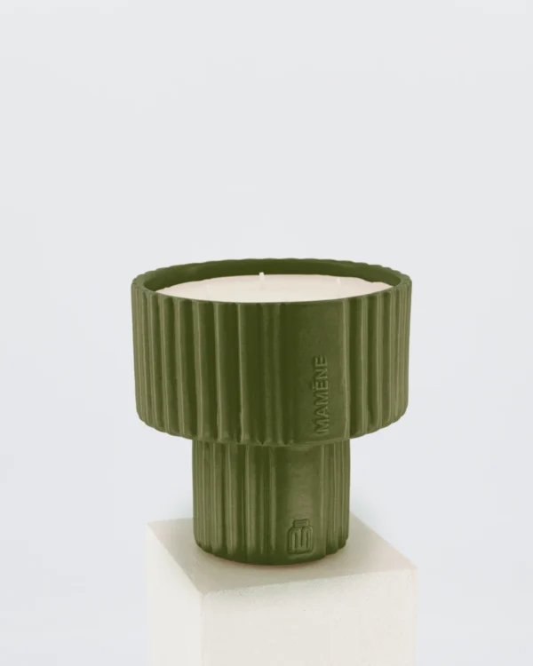Bougie Podium large Nelson kaki Mamène