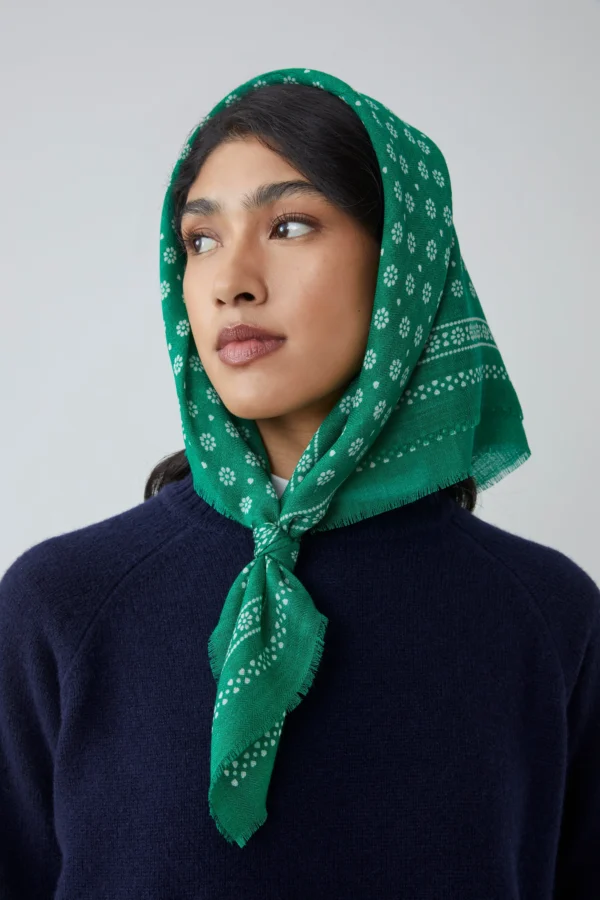 Foulard laine vert Moismont – Image 2