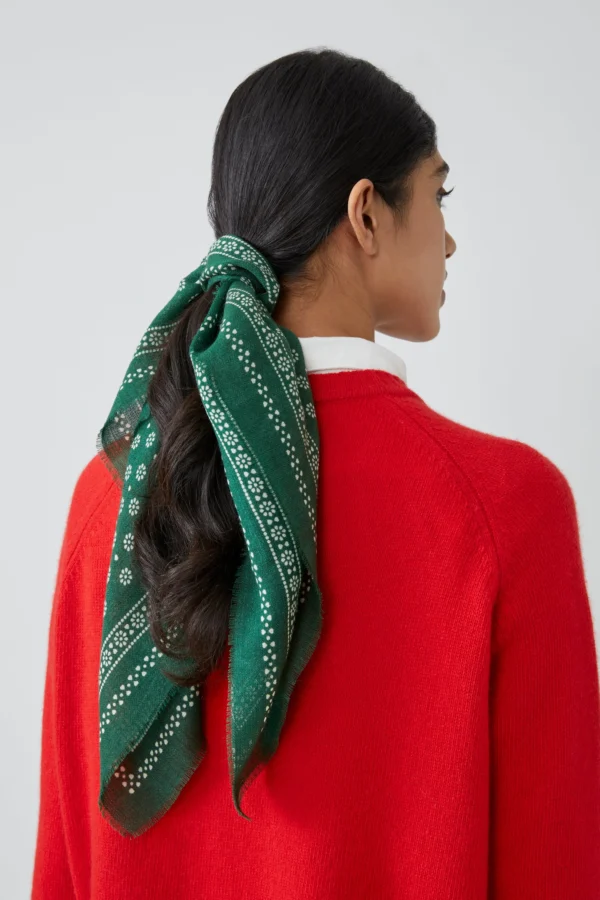Foulard laine vert anglais Moismont