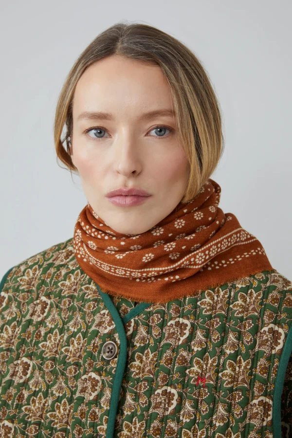 Foulard laine caramel Moismont
