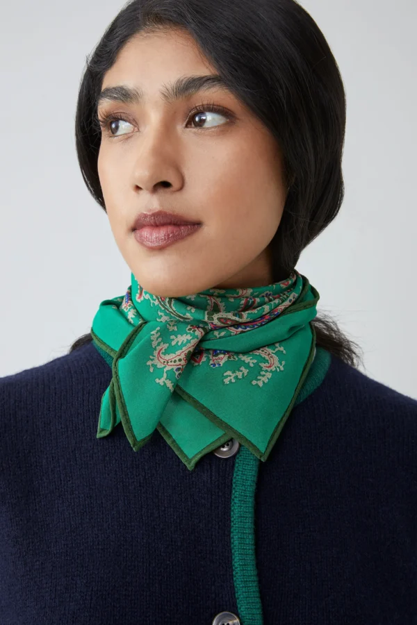 Foulard soie vert Moismont – Image 2