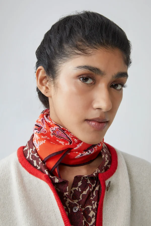 Foulard soie orange Moismont – Image 2