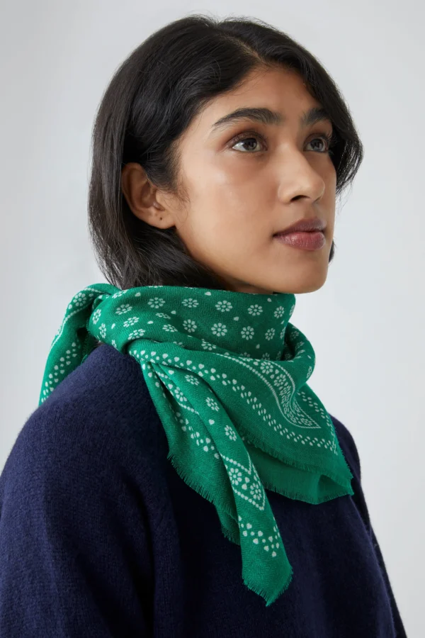 Foulard laine vert Moismont