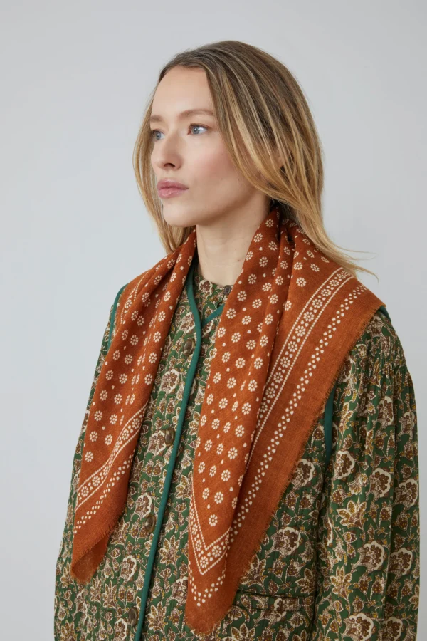 Foulard laine caramel Moismont – Image 2