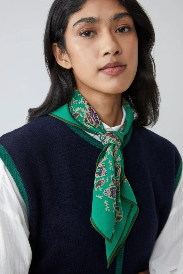 Foulard soie vert Moismont