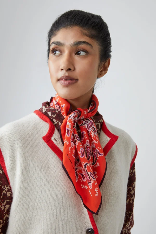 Foulard soie orange Moismont