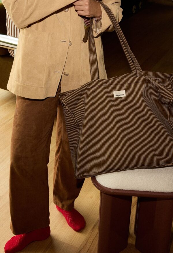 Sac week-end rayures café Gabrielle Paris