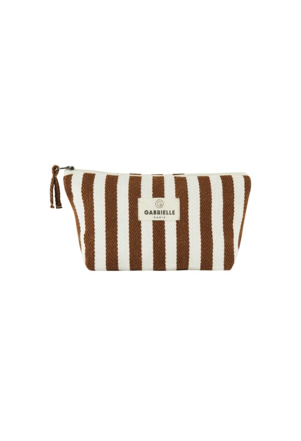 Trousse beauté rayures moka Gabrielle Paris